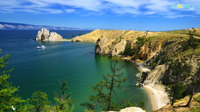 ทะเลสาบไบคาล (Lake Baikal) ทะเลสาบน้ำจืดเก่าแก่ ที่ลึกที่สุดในโลก!!! 17  ล่องเรือชมวิวรอบเกาะโอลคอนในทะเลสาบไบคาล น้ำใสและหน้าผาหินงดงาม