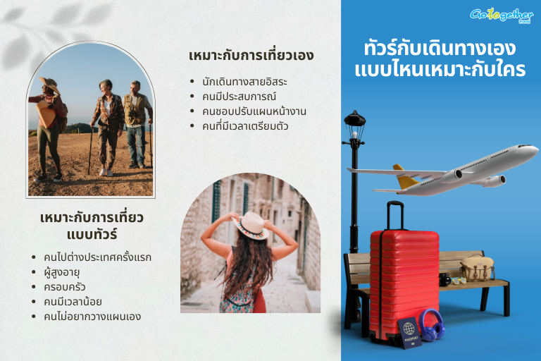 ทัวร์กับเดินทางเองต่างกันยังไง เลือกแบบไหนให้เหมาะกับคุณ 5 ทัวร์กับเดินทางเองแบบไหนเหมาะกับใคร