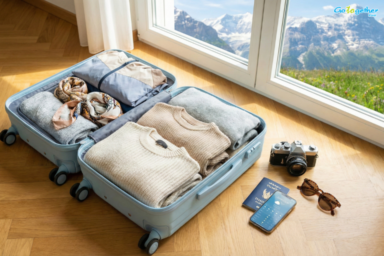 จัดกระเป๋าไปสวิตเซอร์แลนด์ เดือนเมษายน แบบมือโปรเตรียมอะไรไปบ้าง 2 จัดกระเป๋าไปสวิตเซอร์แลนด์