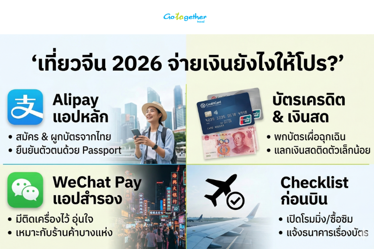 เที่ยวจีนไม่ใช้เงินสด 2026 คู่มือสำหรับคนไทยจ่ายเงินให้โปร? 2 คนไทยจะจ่ายเงินในจีนปี 2026 ได้ด้วยวิธีไหนบ้าง