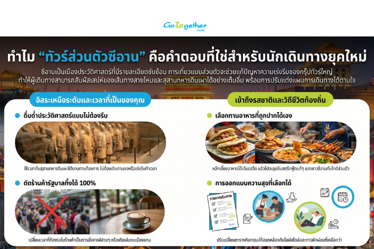 ทัวร์ส่วนตัว ซีอาน เที่ยวเมืองประวัติศาสตร์แบบเอ็กซ์คลูซีฟ 2 ทำไมการไป ทัวร์ส่วนตัว ซีอาน ถึงตอบโจทย์นักเดินทางยุคนี้