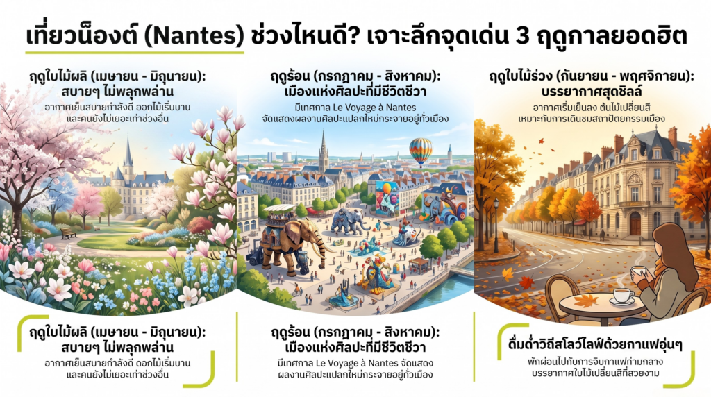 เที่ยวเมืองน็องต์ 4 พิกัดจุดเที่ยวเมืองศิลปะที่ต้องไปเยือน 4 ฤดูกาลไหนที่เที่ยวน็องต์ได้สนุกที่สุด