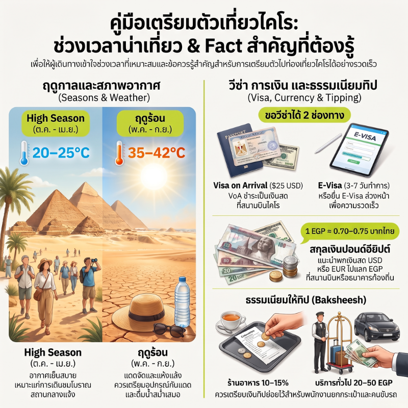 แจกแพลนเที่ยวเมืองไคโร ไฮไลต์ครบ พร้อมทริคเที่ยวแบบพรีเมียม 2 ช่วงเวลาที่ดีที่สุดในการเที่ยวไคโร และ Fact สำคัญที่ต้องรู้ก่อนเดินทาง